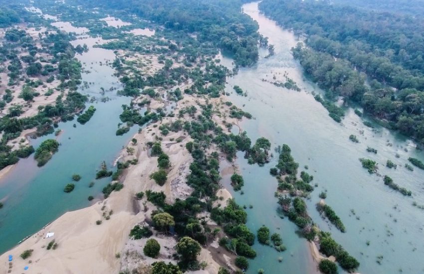 luchtfoto landschap met water