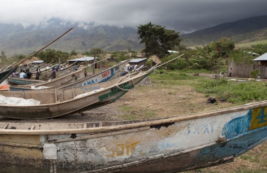 Fishing boats near Lake Edward in DRC